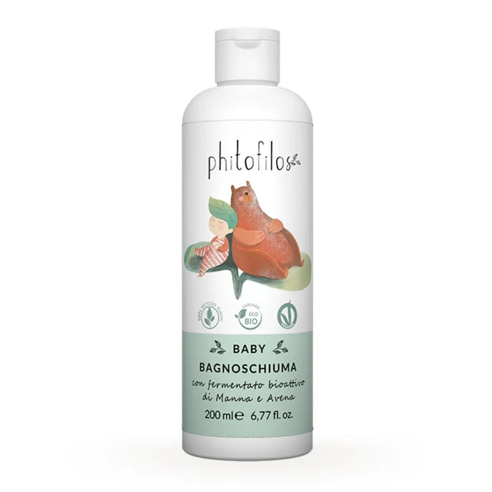 Baby Bagnoschiuma Phitofilos 200 ml – Detergente Ultradelicato con Manna e Avena Bio