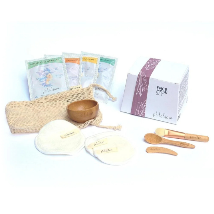 Face Mask Set Phitofilos Kit Maschere Viso Accessori Bambù