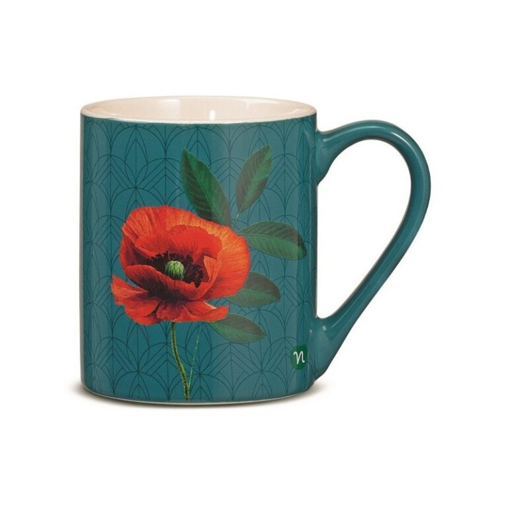 Tazza Herbal Mug Botanica Verde Papavero 380ml | Dettagli in Rilievo