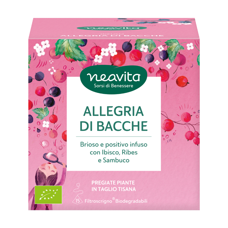 Allegria di Bacche Neavita 15 Filtri Scrigno – Infuso Biologico ai Frutti e Bacche