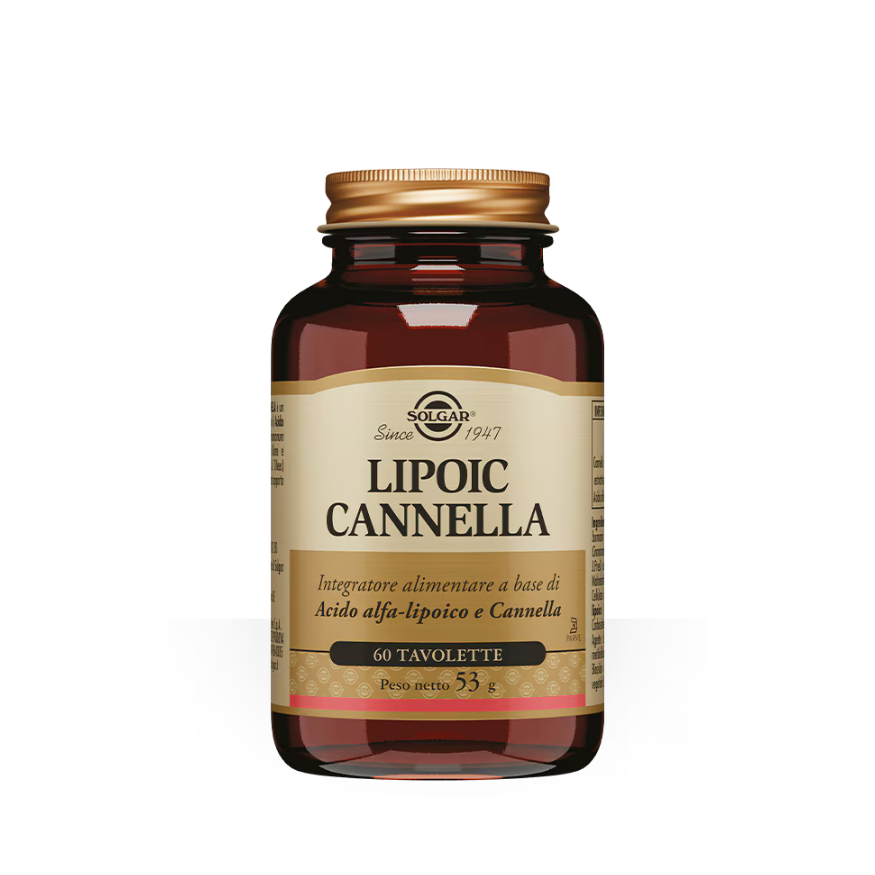 Solgar Lipoic Cannella 60 Tavolette – Acido Alfa-Lipoico e Cannella