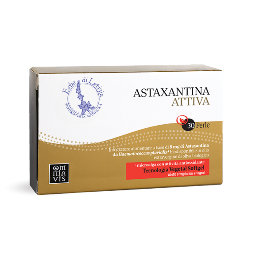 Astaxantina Attiva 8 mg 30 Perle Vegetali – In Olio EVO Biologico
