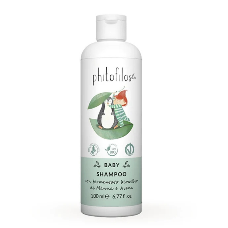 Baby Shampoo Phitofilos 200 ml – Shampoo Delicato per Bambini con Manna e Avena Bio