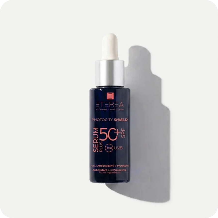 Siero Viso SPF 50+ Anti-Age con Resveratrolo e Acido Ialuronico
