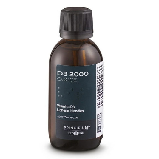 Principium D3 2000 Gocce 50ml – Vitamina D3 Vegetale da Lichene - adatta ai bambini