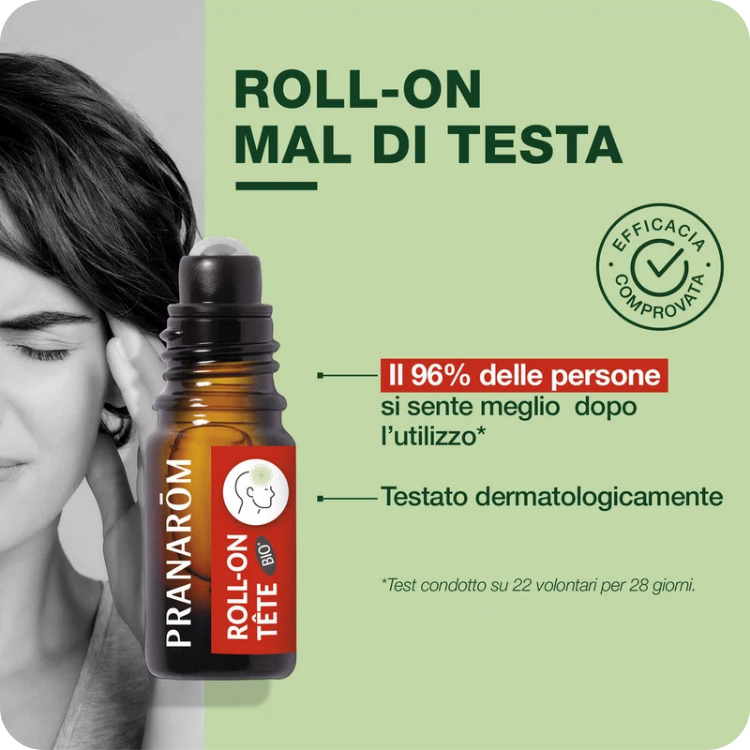 Aromalgic Roll-On Mal di Testa Bio 5 ml - Pranarôm