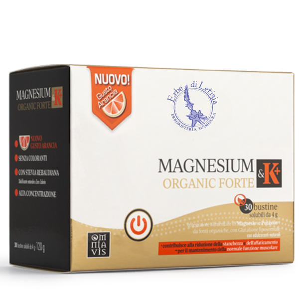 Magnesium & K+ Organic Forte — Integratore di Magnesio, Potassio e Glutatione, 30 Bustine