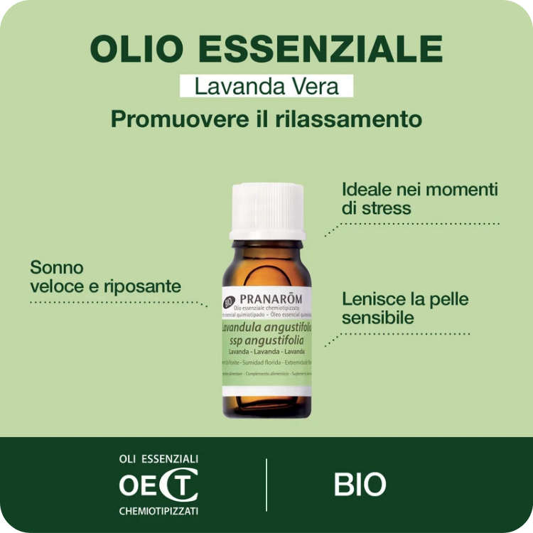Lavanda Vera (Officinale) Bio 10 ml – Pranarōm (Puro 100%, Uso Alimentare, Relax, Sonno & Anti-Tarme)