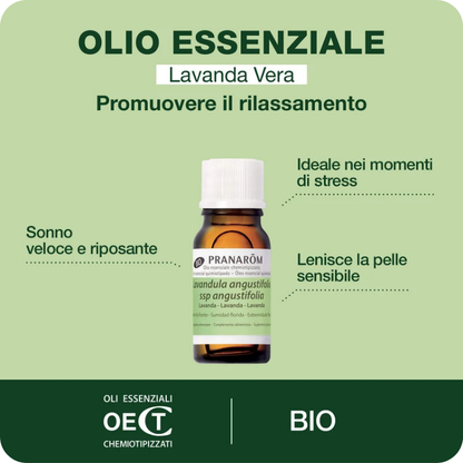 Lavanda Vera (Officinale) Bio 10 ml – Pranarōm (Puro 100%, Uso Alimentare, Relax, Sonno & Anti-Tarme)