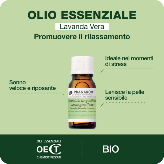 Lavanda Vera (Officinale) Bio 10 ml – Pranarōm (Puro 100%, Uso Alimentare, Relax, Sonno & Anti-Tarme)