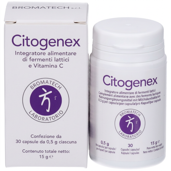 Citogenex Bromatech — Integratore Microbiotico con Beta-glucani e Vitamina C, 24 Capsule