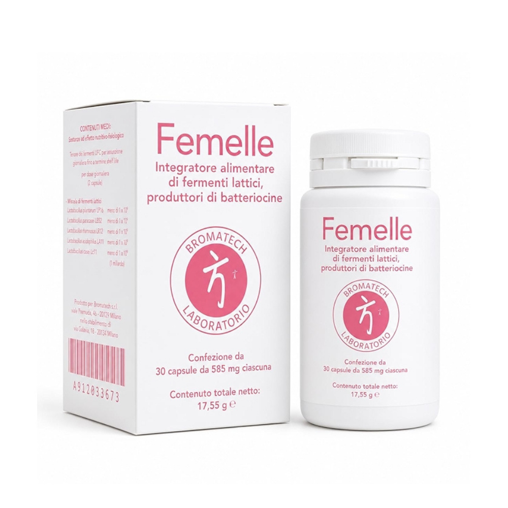 Femelle Bromatech — Integratore per l'Equilibrio della Flora Intima e Intestinale, 24 Capsule