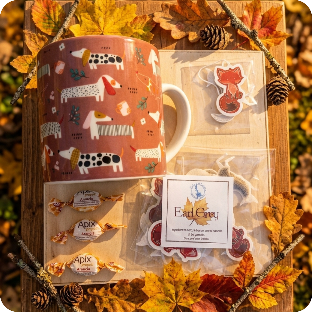 Set Regalo "Caccia alla Volpe" - Tazza, Filtri a Forma di Volpe e Caramelle