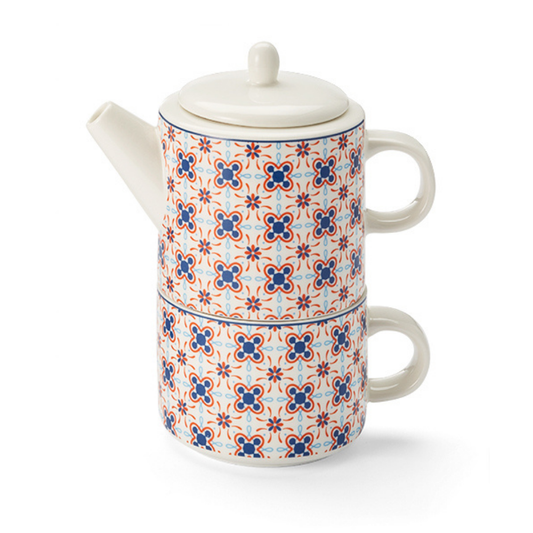 Set Tea for One "Welcome to the 1970s!" – Teiera e Tazza Impilabile Stile Retro