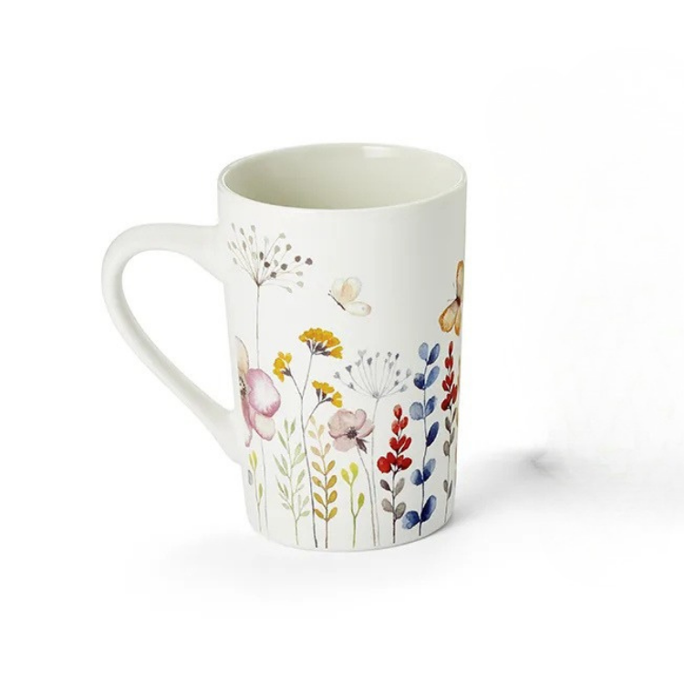 Tazza Mug in Porcellana Wildflower 300 ml – 3 Fantasie Floreali - Finitura opaca