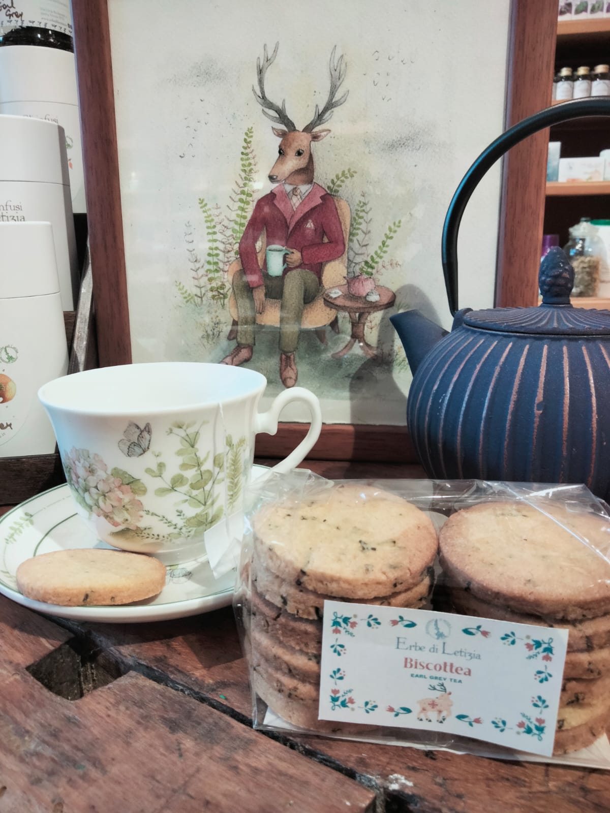 Tazza con piattino Ortensie